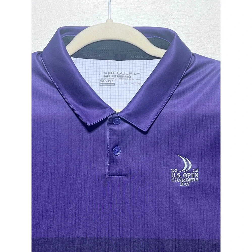 Nike Golf Mens 2015 US Open Chambers Bay Dri-FIT Polo Shirt Purple XXL 2XL